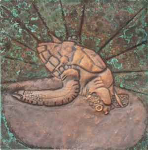 Copper Repousse Turtle Panel