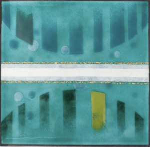 Enamel Panel - Teal Abstract