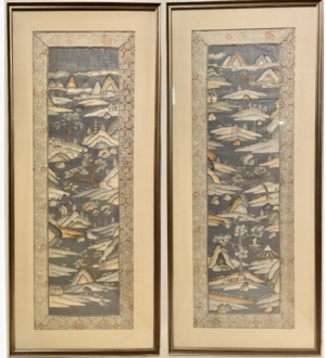 Pair of Kosu framed panels