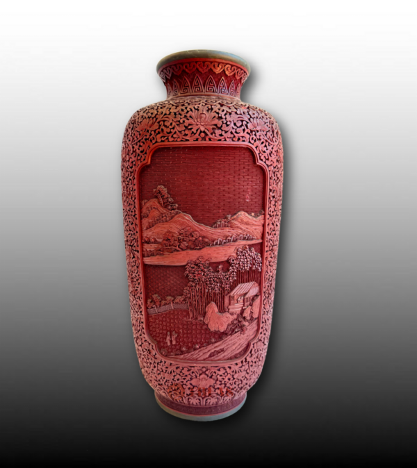 Cinnabar lacquer vase