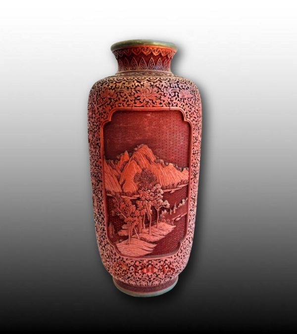 Cinnabar lacquer vase