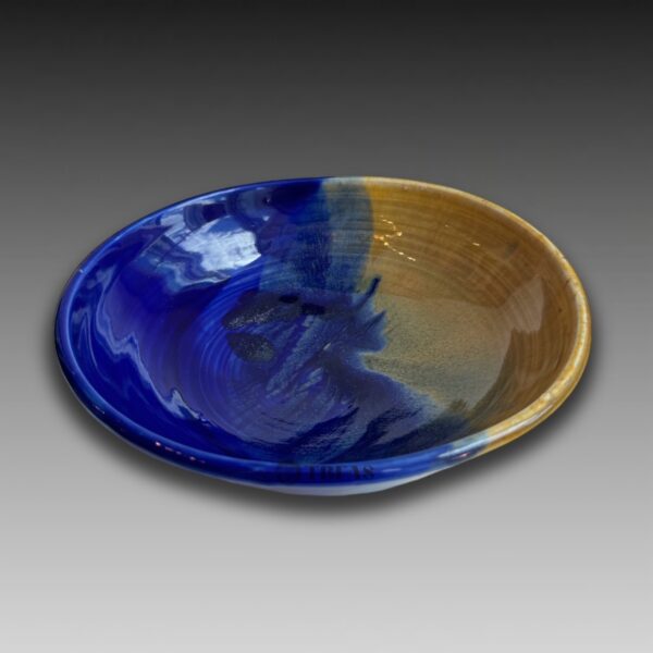 Yellow and Blue Glaze Bowl