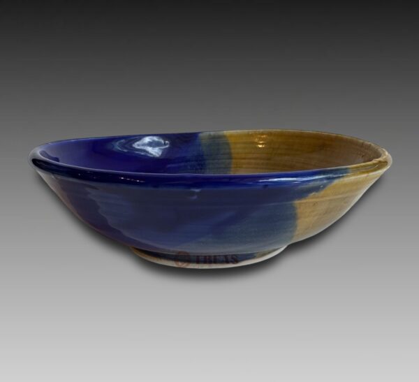 Yellow and Blue Glaze Bowl