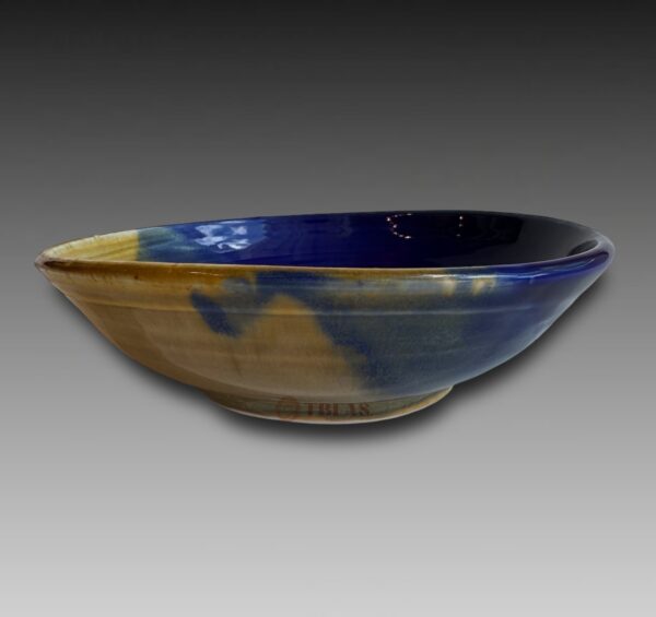 Yellow and Blue Glaze Bowl