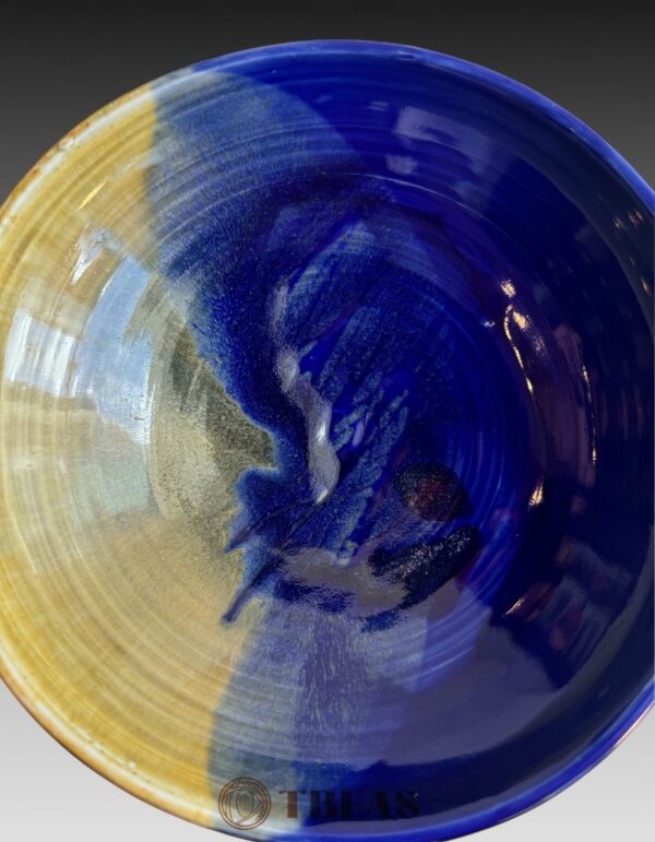 Yellow and Blue Glaze Bowl