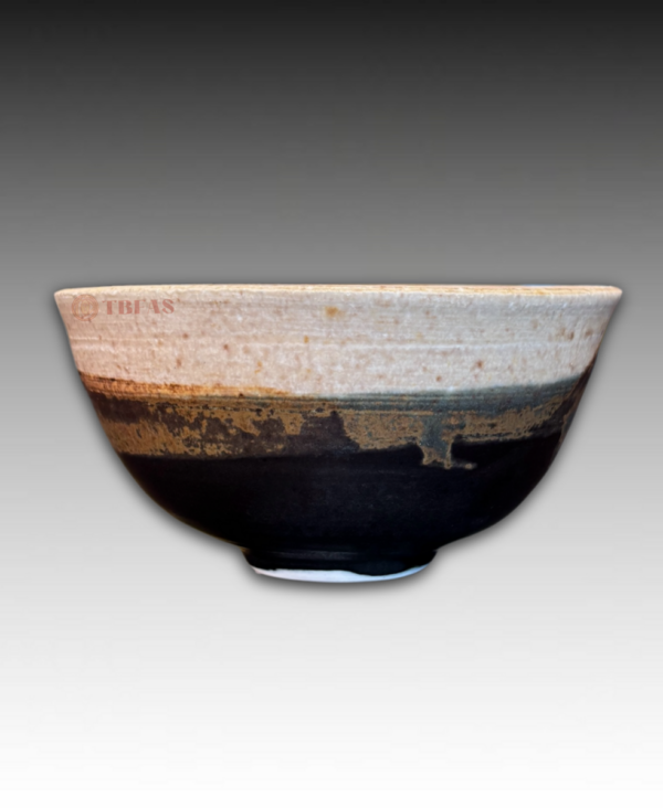 Splash glazed tea bowl