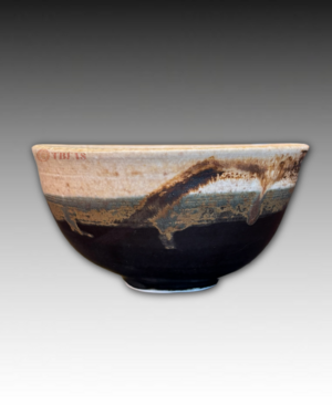 Splash glazed tea bowl