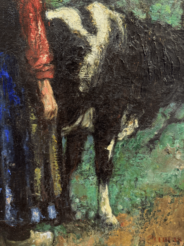 Dutch Girl Driving a Bull