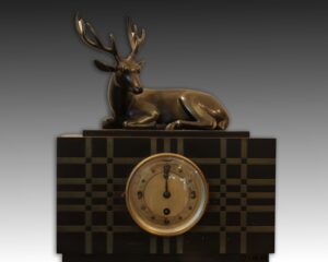 Bronze deer Clock