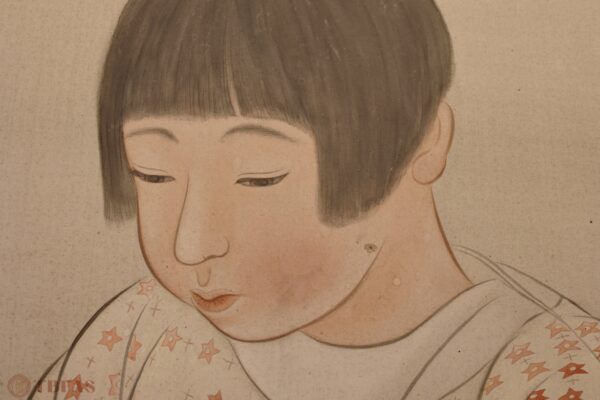 Taisho Child with pet bird Mejiro