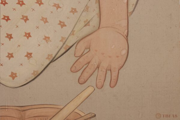 Taisho Child with pet bird Mejiro