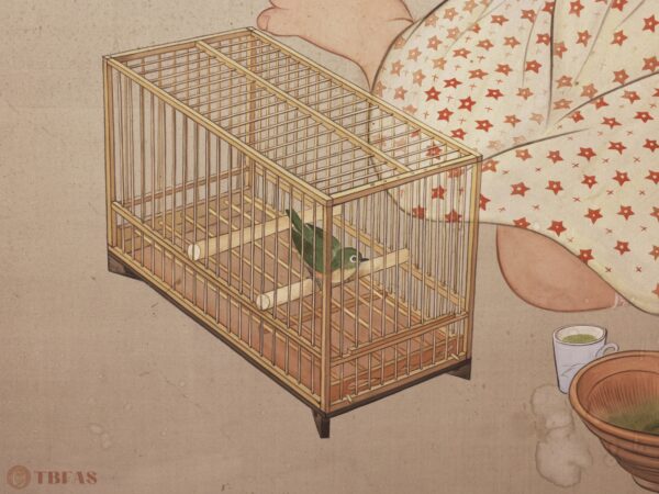 Taisho Child with pet bird Mejiro