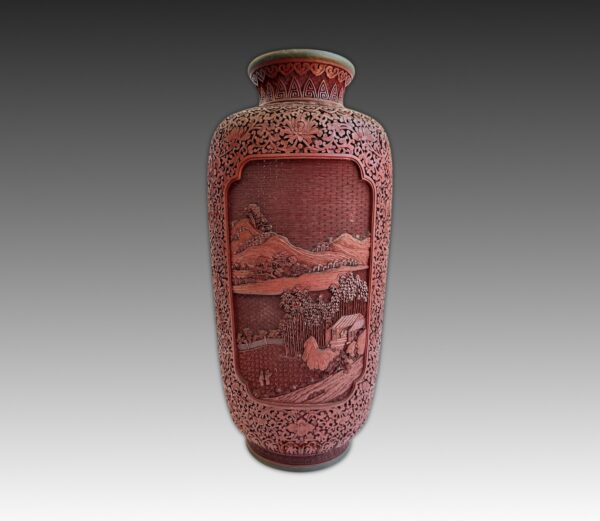 Cinnabar lacquer vase