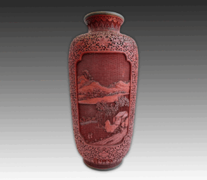 Cinnabar lacquer vase