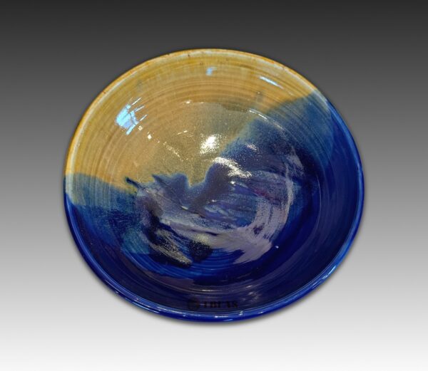 Yellow and Blue Glaze Bowl