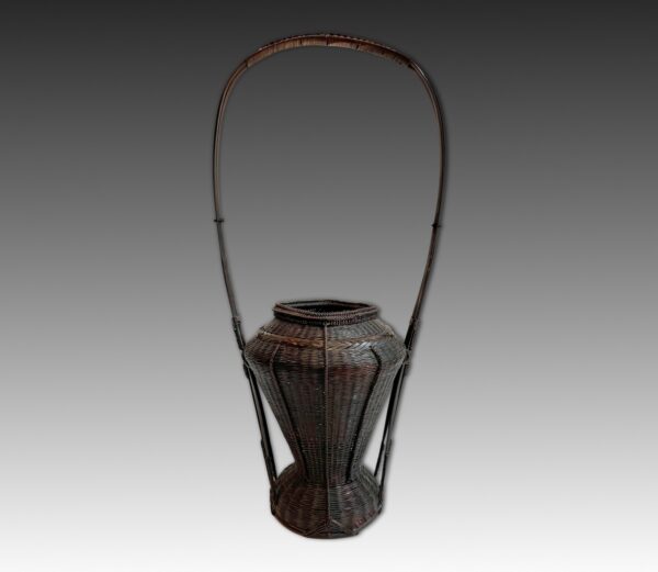 Chinese style flower basket with diamond shape lip with box