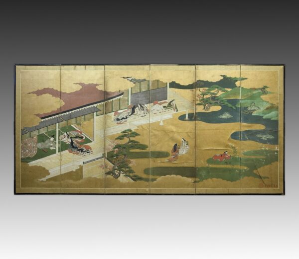 Heian Court Nobles Screen