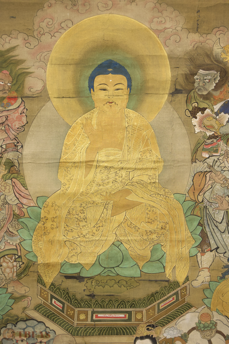 18th century Japanese Buddist with Shakyamuni, boddhisatva's and deities