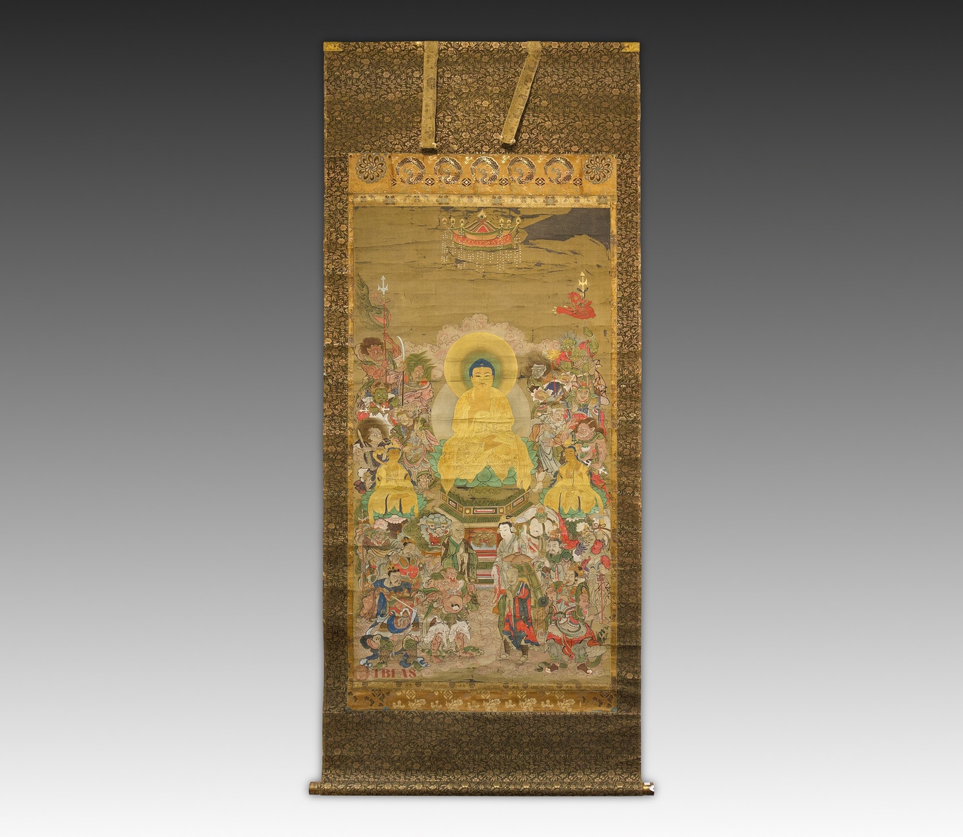 18th century Japanese Buddist with Shakyamuni, boddhisatva's and deities