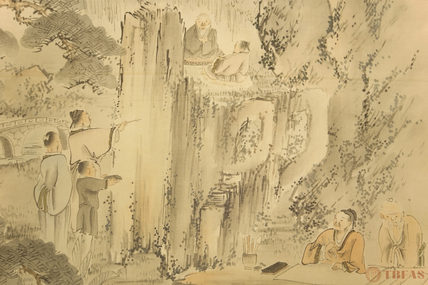 Scholars in a Garden Scene
