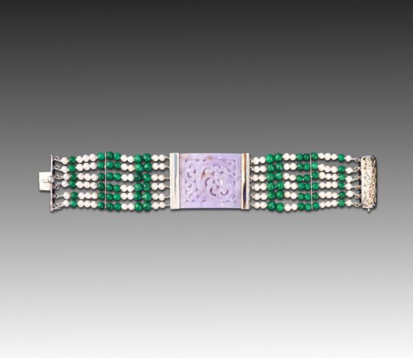 Lavender Jadeite & Pearl Bracelet Jewelry