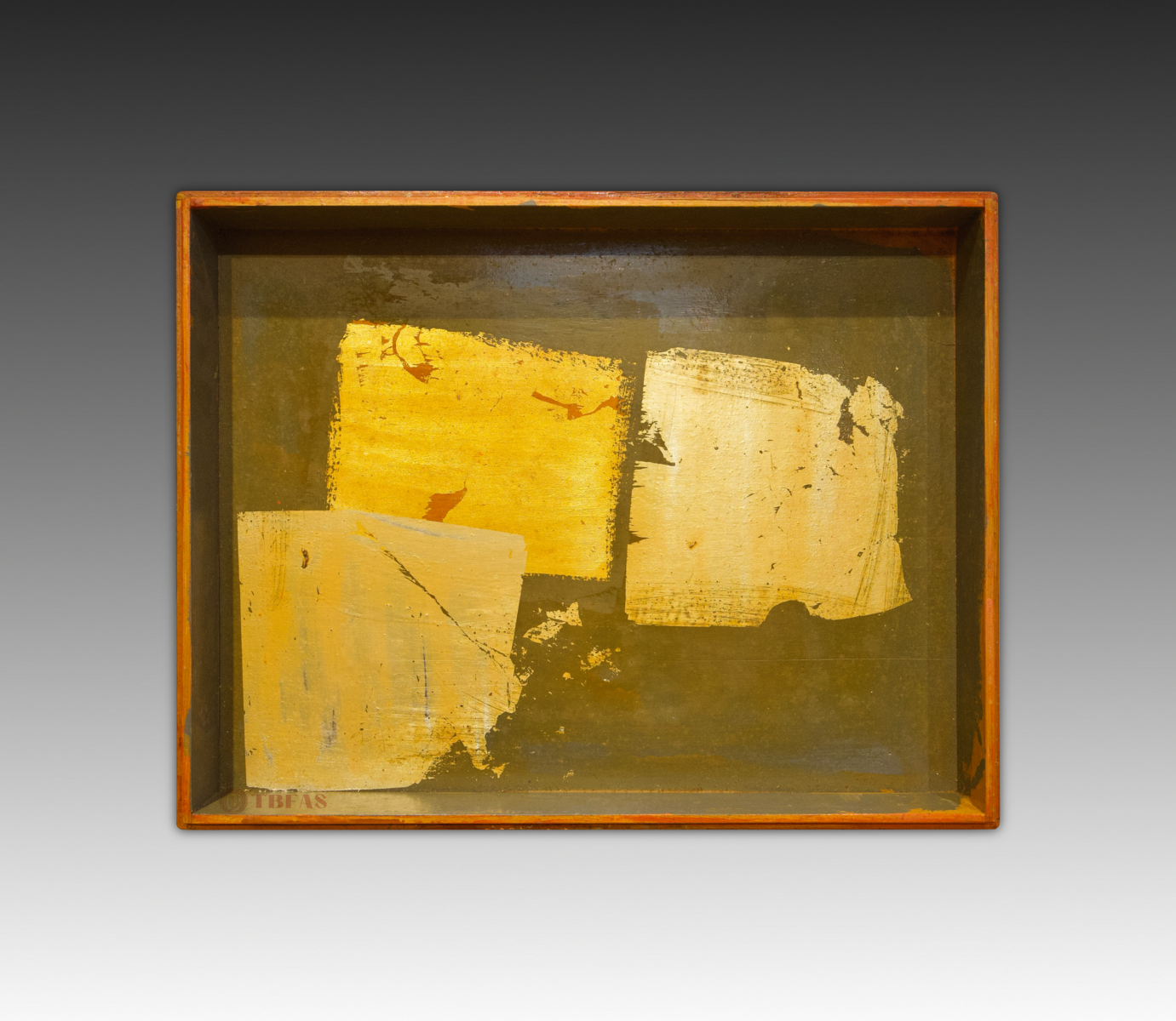 Collage on lid of wood box
