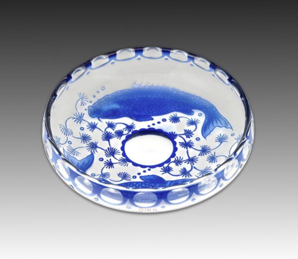 Koi & Water Plant Glass Bowl