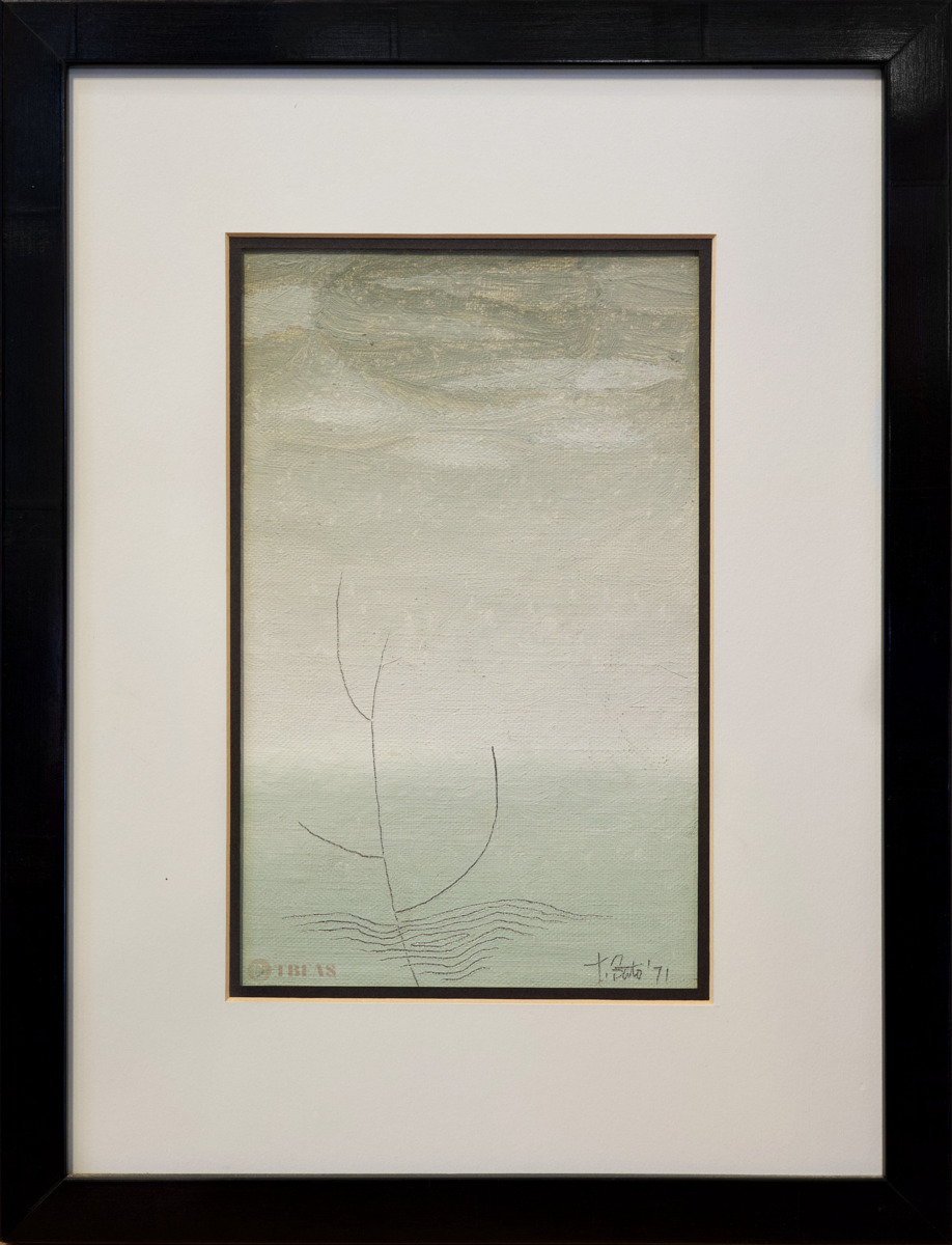 Sketch of Twig by the Ocean with Stones in the Water
