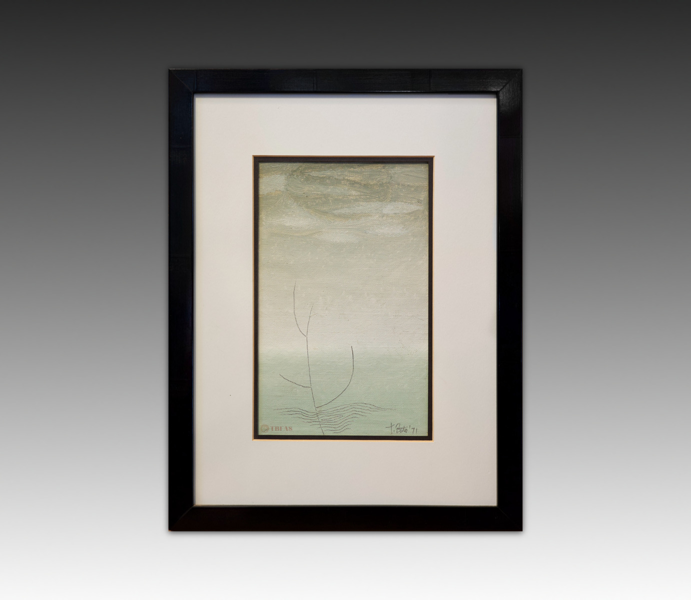 Sketch of Twig by the Ocean with Stones in the Water
