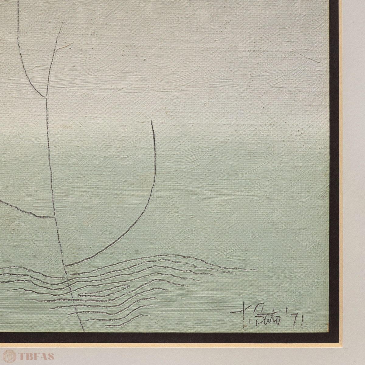 Sketch of Twig by the Ocean with Stones in the Water