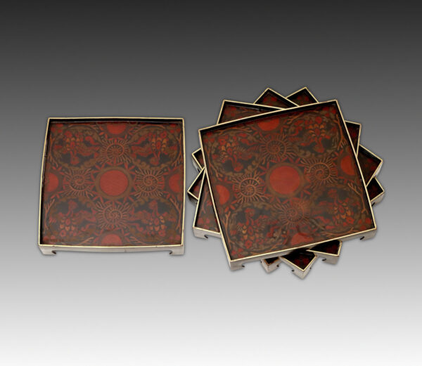 Footed Lacquer Serving Trays